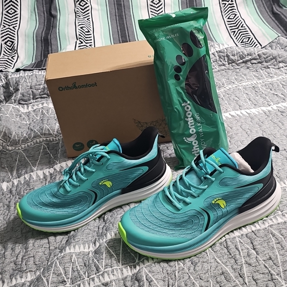 OrthoComfoot Men’s Running Shoes Sneakers US Size 13 EU 47 NEW In‎ Bow w/Insoles